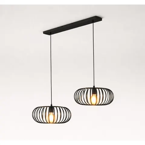 HOFTRONIC Cosmos - LED Hanglamp - 2 spots - Dimbaar - E27 Fitting - Zwart – afbeelding 1