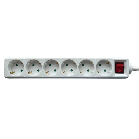 Stekkerdoos BRASQ 6 voudig 3 meter wit – afbeelding 1