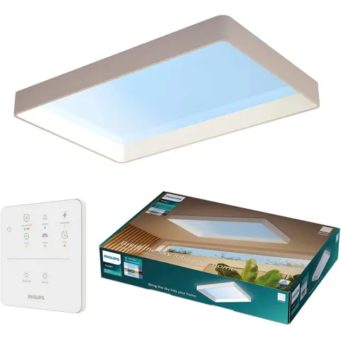 Philips LED Deckenleuchte Skylight LED Panel mit Tageslichtsimulation, IP44, Abschaltautomatik, CCT - über Fernbedienung, Dimmfunktion, Ein-/Ausschalter, Farbst – weiß – – Bild 1