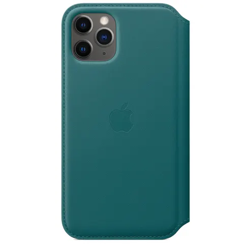 Apple - Leren Folio Hoesje - iPhone 11 Pro - Peacock – afbeelding 1