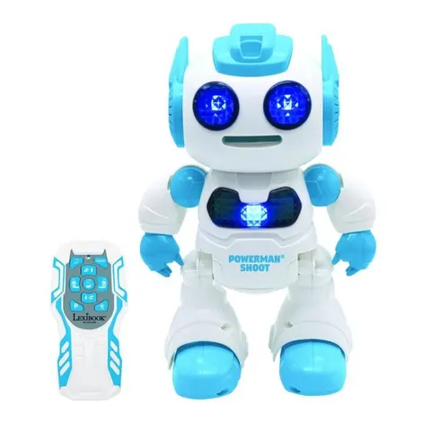 Powerman Shoot Robot Programmable avec Dance, Musique, démo – Télécommande et disques en mousse inclus. – image 1