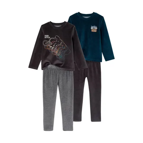 Vertbaudet Set van 2 velours jongenspyjama's – 297751 – afbeelding 1