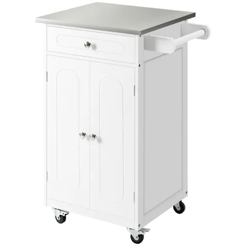 HOMCOM-Keukenwagen-MDF-60x45x85cm-Wit – afbeelding 1