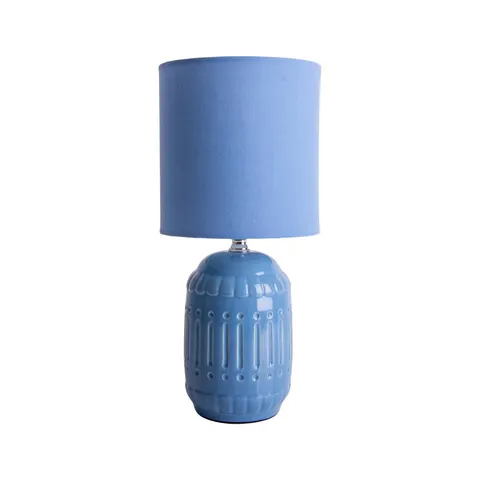 Tischleuchte Erida, Keramik und Textil, hellblau – Bild 1