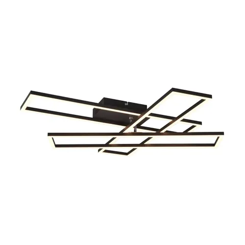 Reality Leuchten Corso LED ceiling lamp 3-bulb matt black – image 1