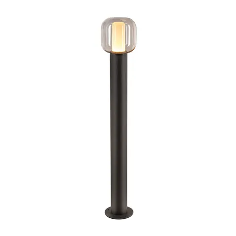 SLV Ovalisk LED path light CCT, height 100 cm – smoke grey-transparent, anthracite – image 1
