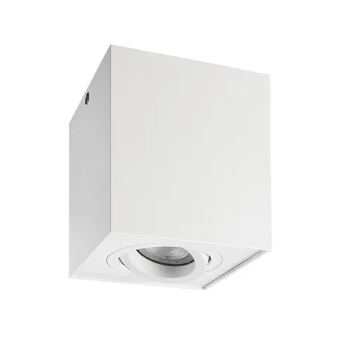 Deko-Light Bengala angular downlight, white, aluminium, GU10, swivelling – image 1