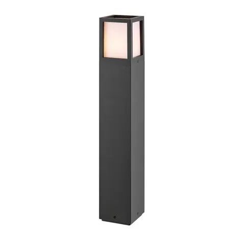Deko-Light Facado II path light, height 65 cm, angular, dark grey/opal – dark grey, opal – image 1