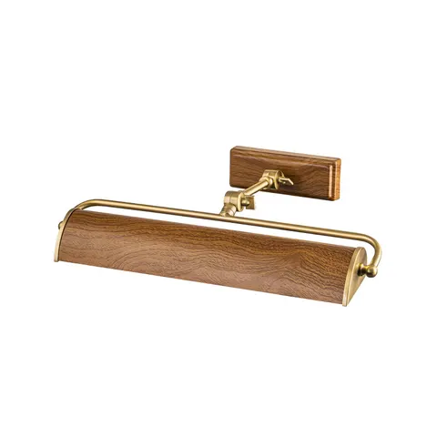 Elstead Lighting LED Schilderijverlichting Winchfield | 2X E14 Max 40W | Dimbaar | Aged Brass & Oak Effect – afbeelding 1