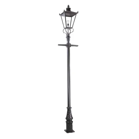 Elstead Wilmslow path light black 1-bulb height 82.5cm – black, clear – image 1