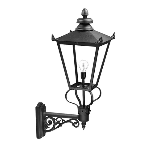 Elstead Wilmslow outdoor wall light black 1-bulb – black, clear – image 1