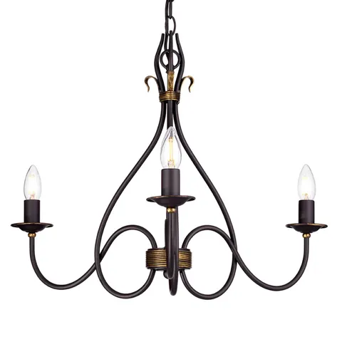 Elstead Lighting LED Kroonluchter | 3X E14 Max 60W | Dimbaar | Rust/Gold – afbeelding 1