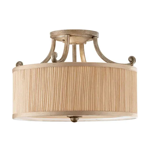 FEISS Stylish semi-flush ceiling lamp Abbey – cream, silver – image 1