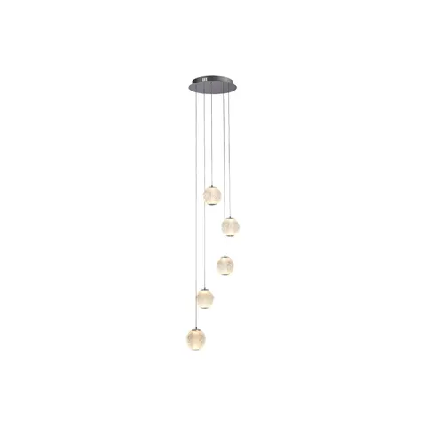 Hanglamp Multi pendel 5 lichts Chroom Acryl ALLURE – afbeelding 1