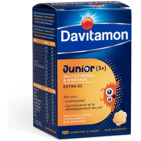Davitamon® Junior Multivruchten Multivitamines - 120 Kauwtabletten Vanaf 3 Jaar – afbeelding 1