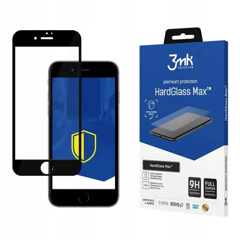 Apple iPhone 8 Black - 3mk HardGlass Max – afbeelding 1