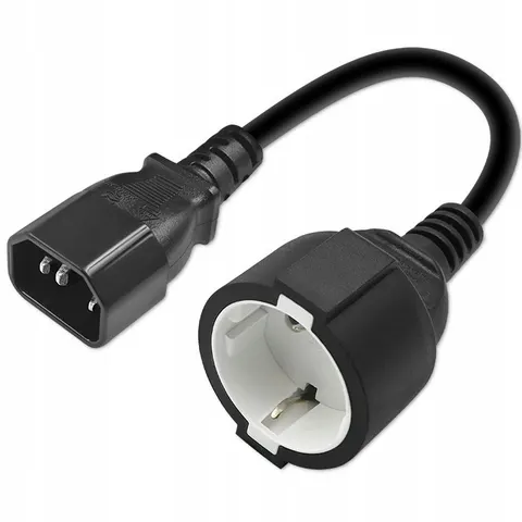 Qoltec - Adapter - IEC 320 C14 tot SCHUKO - 0.15M – afbeelding 1
