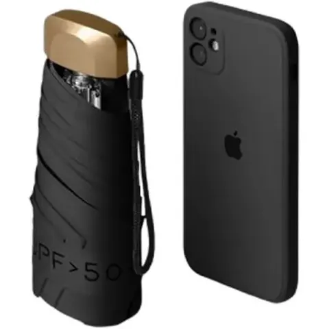 INF Parapluie compact pliable Le noir – image 1