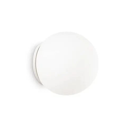 Ideal Lux Mapa wall light, Ø 30 cm, E27, white, glass, sphere – opal white – image 1