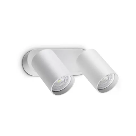 IDEAL LUX Dynamite Round wall spotlight, white, 16.5 cm, 2-bulb – image 1