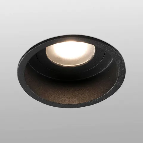 FARO BARCELONA Hyde downlight 1-bulb frame round IP44 black – image 1