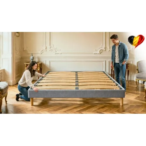 Sommier ÉLU gris clair : 160 x 200 cm – Gray – image 1
