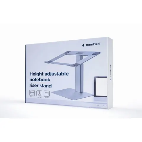 Verstelbare laptopstandaard, zilver – afbeelding 1
