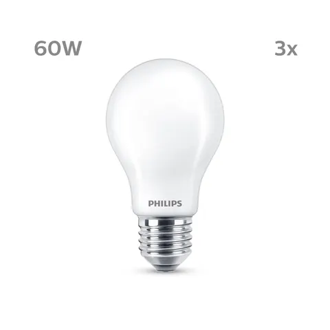 Philips LED Lamp Mat - 60 W - E27 - Warmwit licht - 3 stuks – 452381 – afbeelding 1