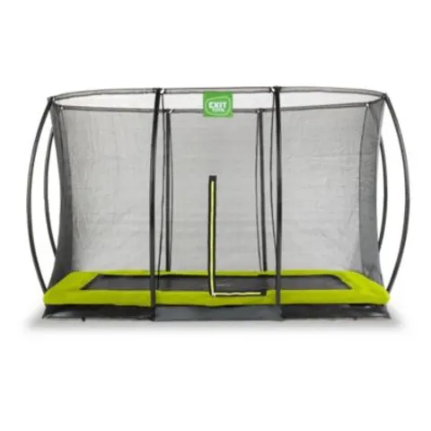 Trampoline enterré EXIT Silhouette 244x366cm avec filet de sécurité vert – image 1