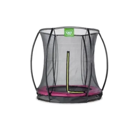 Trampoline enterré EXIT Silhouette D183cm avec filet de sécurité rose – image 1