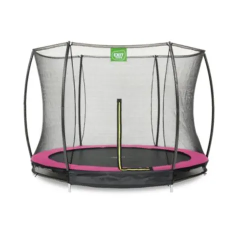 Trampoline enterré EXIT Silhouette D305cm avec filet de sécurité rose – image 1