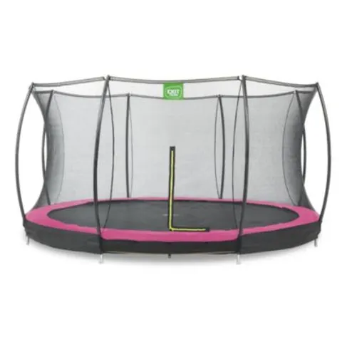 Trampoline enterré EXIT Silhouette D427cm avec filet de sécurité rose – image 1