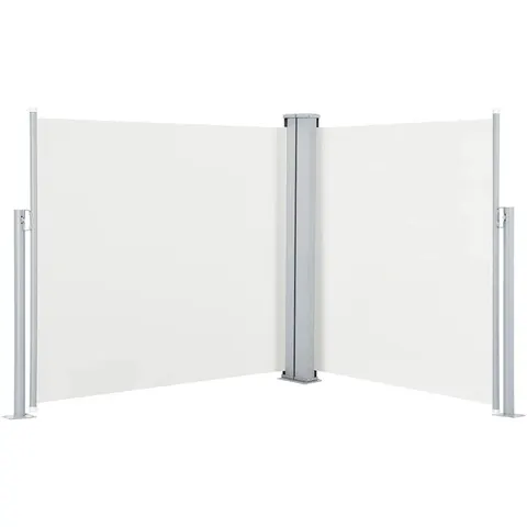 vidaXL Auvent latéral rétractable Crème 100 x 600 cm – image 1