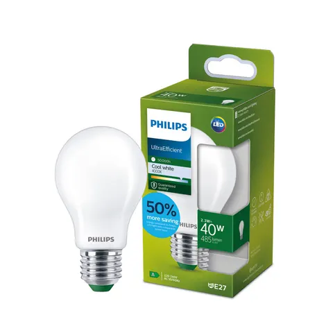 Philips Ultra Efficient LED lamp Mat - 40W - E27 - Koelwit licht – afbeelding 1