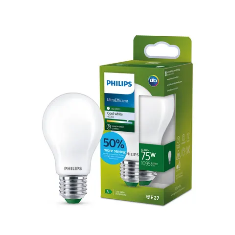 Philips Ultra Efficient LED lamp Mat - 75 W - E27 - Koelwit licht – afbeelding 1