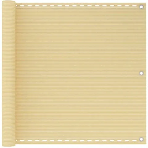 vidaXL Écran de balcon Beige 90x500 cm PEHD – image 1