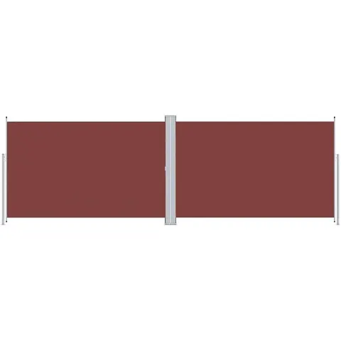 vidaXL Auvent latéral rétractable Marron 200x600 cm – image 1