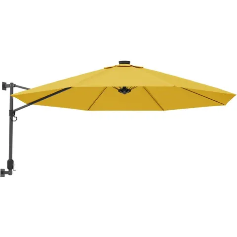 vidaXL Parasol mural avec LED jaune 290 cm – image 1