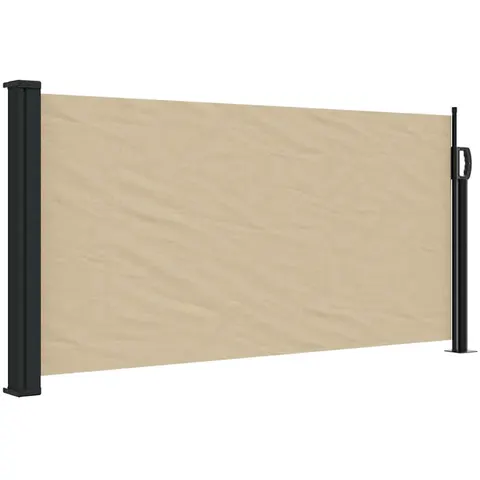 vidaXL Auvent latéral rétractable beige 100x500 cm – image 1