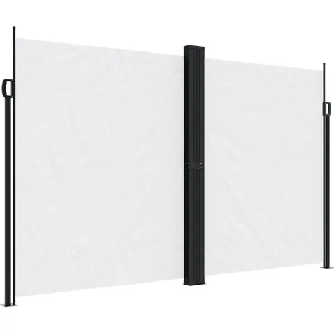 vidaXL Auvent latéral rétractable blanc 200x1200 cm – image 1