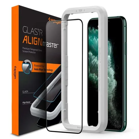 Spigen iPhone 11 Pro Max Tempered Glass Screenprotector AlignMaster – afbeelding 1