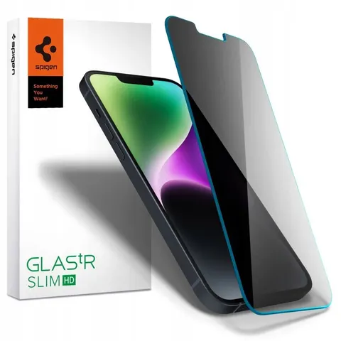 Spigen Glas.tR iPhone 17e / 16e / 14 / 13 / 13 Pro Screen Protector Privacy Glas – afbeelding 1