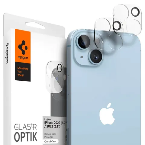 Spigen - Apple iPhone 14 / 14 Plus camera lens screenprotector - Clear - 2 pack – afbeelding 1