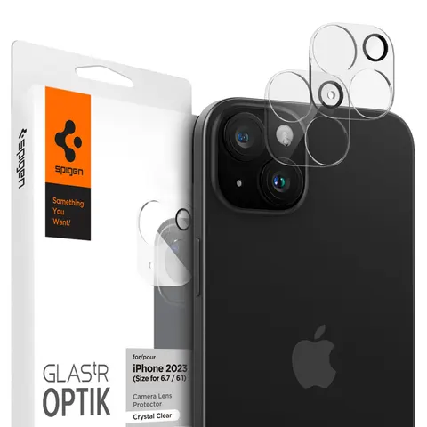 Spigen Optik iPhone 15 / 15 Plus Camera Lens Protector Clear (2-Pack) – afbeelding 1
