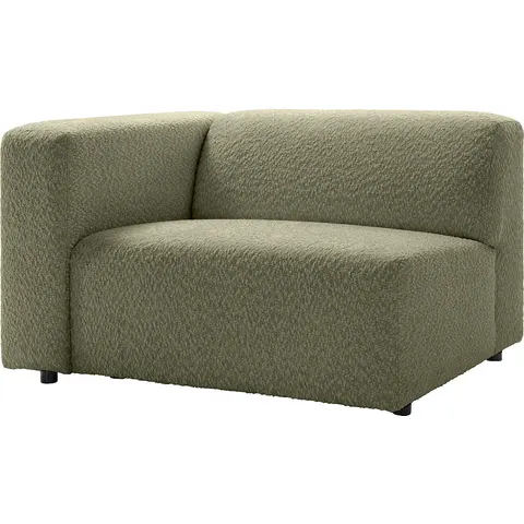 Vente-unique Fauteuil d'angle gauche en tissu chenille vert TORISO – image 1