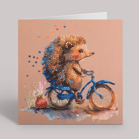 Crystal Art Card: Hedgehog (18x18 cm) – afbeelding 1