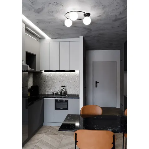 Emibig SOPRA Ceiling lamp 3 x E14 Black with White Shade – image 1