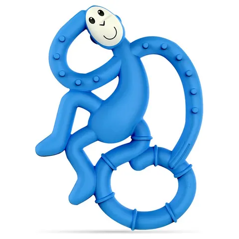 Matchstick Monkey Mini Monkey Teether jouet de dentition avec un agent antimicrobien Blue 1 pcs – image 1