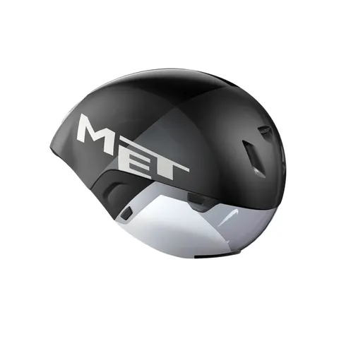 MET Codatronca Fietshelm - Tijdrit - Maat S - Black Silver Matt Glossy – afbeelding 1