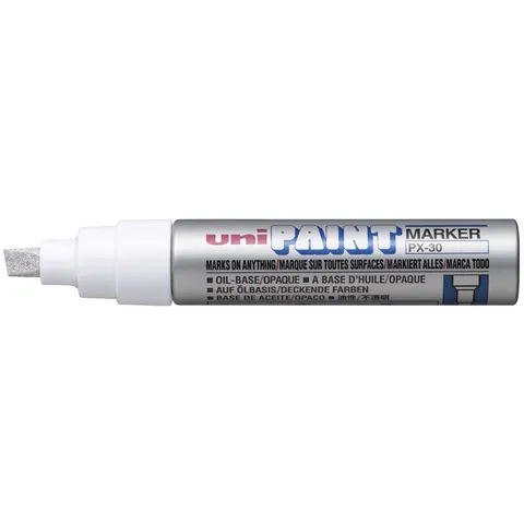 Uni-Ball PX-30 Paint Marker Broad Chisel Tip 8mm Line Black (Pack 6) – image 1